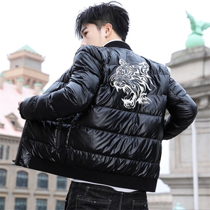 2023新款羽绒服男短款亮面加厚冬季百搭潮流情侣装白鸭绒外套图片