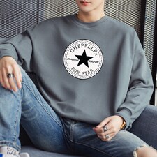 现货青少年五角星印花休闲宽松大码男士套头卫衣1511A-2-F059-P16图片