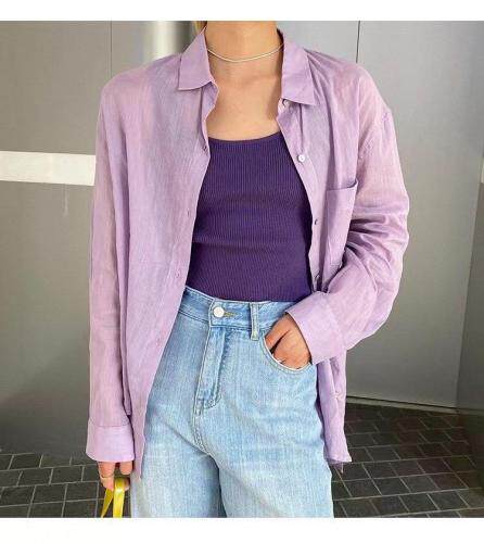 夏季防晒苎麻衬衣，女装，CLEAN SPACE