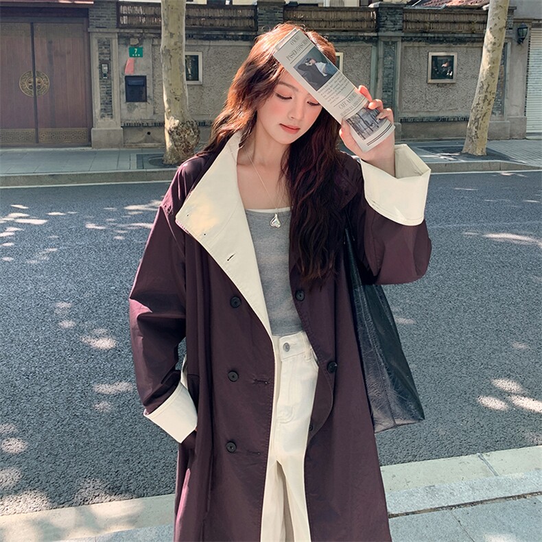 法式气质高级感长款风衣外套女2025春秋季新款显瘦氛围感洋气大衣,女装风衣,2C119