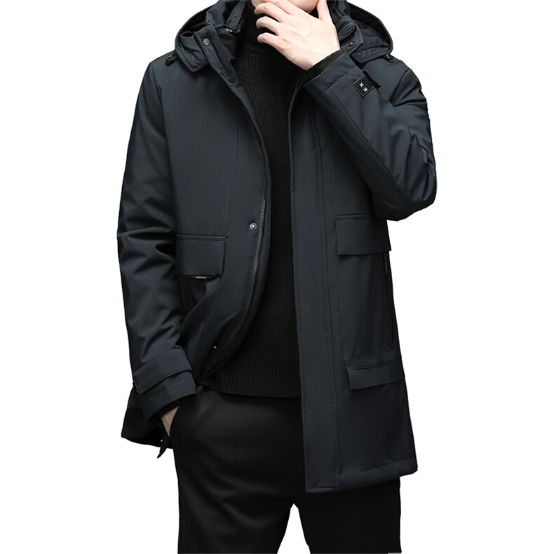 纯色羽绒服男可脱卸帽中年男休闲宽松爸爸冬装外套MYYL92121-P350图片