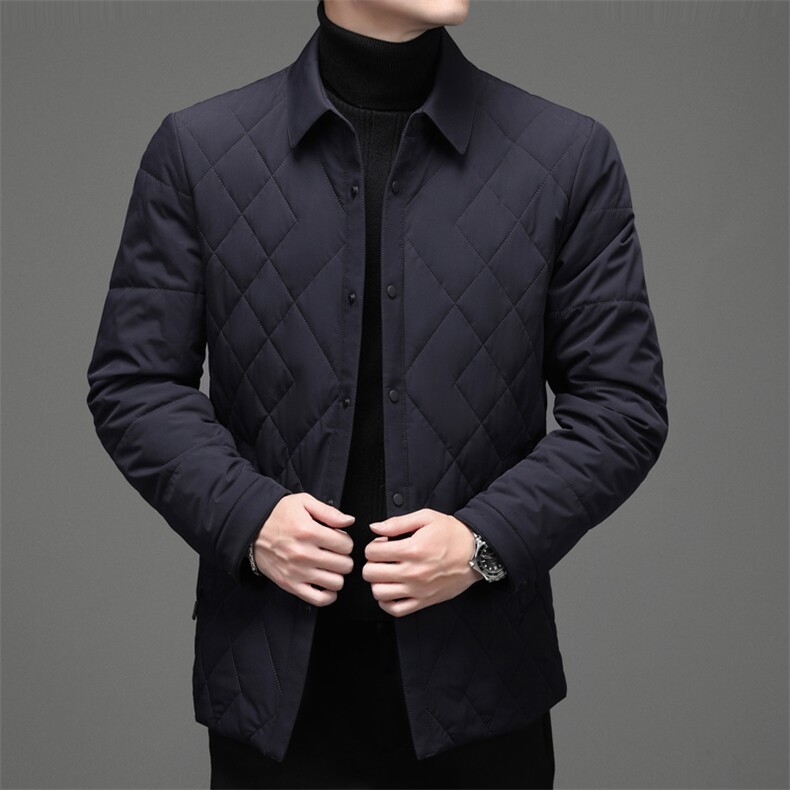 2023冬季中年男士休闲纯色棉衣男翻领棉服爸爸装外套YL20206-P190,男装棉衣,电商B212（原钱塘6029）