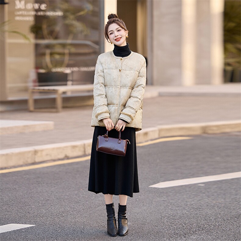 新中式国风羽绒服女2024冬季新款高级感超好看独特漂亮短款厚外套,女装羽绒服,奕可儿