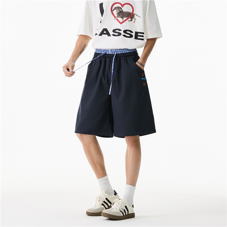 抖音品质夏季新款舒适刺绣宽松短裤B315-K25786-特p25控48,男装休闲裤,电商B315