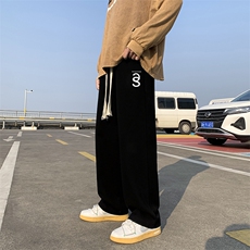 春季情侣百搭印花休闲裤男大码宽松拖地裤K181P50控78，男装休闲裤，电商A161-2