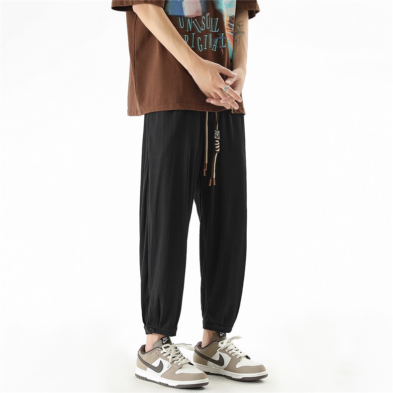 2026日系冰丝面料休闲潮流裤男大码M-5XL九分裤SK77043特P25控58，男装休闲裤，星座227-7