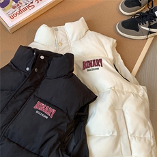 地毯时尚字母印花面包服立领保暖羽绒马甲A247-MJ106P115控158，男装背心/马甲，电商A247