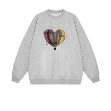 2025年秋季套头套头长袖时尚百搭通勤简约休闲热气球，女装卫衣/绒衫，花可