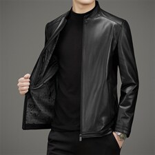 DLSN22027新款皮衣男头层胎牛皮夹克立领商务休闲男装P1450，男装皮衣，电商B360