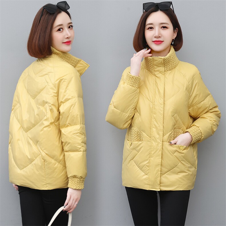 羽绒服女冬季2025新款中年妈妈时尚洋气轻薄保暖立领90白鸭绒外套,女装羽绒服,婷思杰（原婷想服饰）