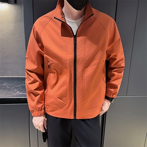 秋装新款社会小伙时尚工装夹克男店主外套男JK93-P78 控128 砖红图片