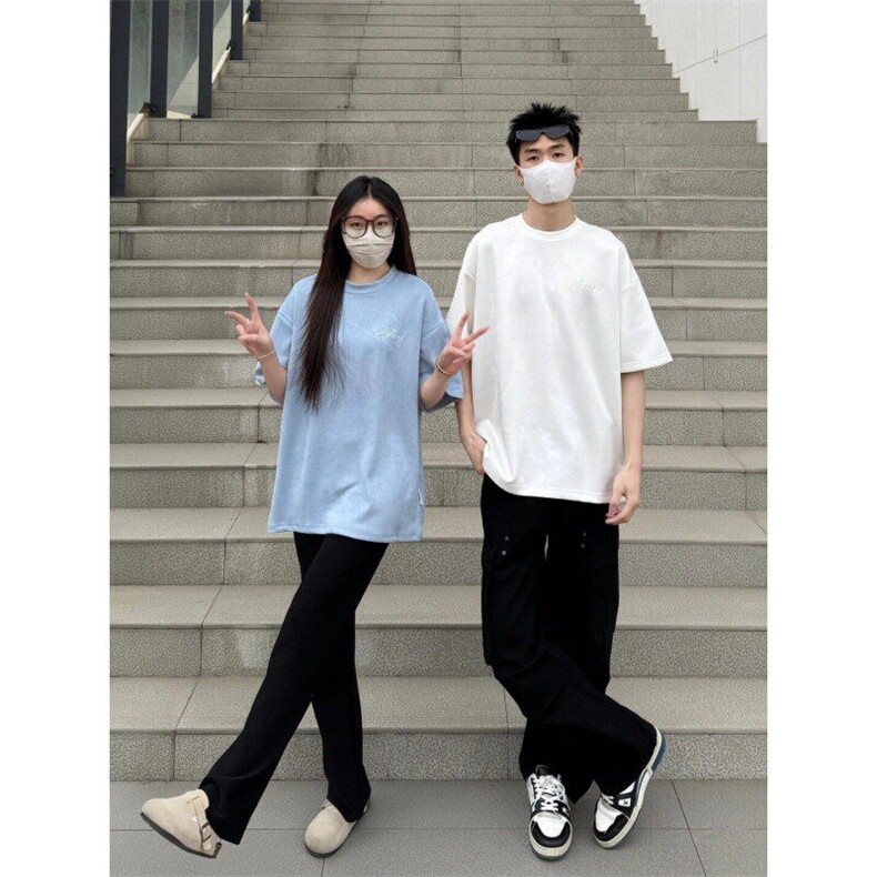 M547-P35美式复古休闲潮牌宽松短袖T恤男女同款,男装T恤,星座617A-1（原B318A）