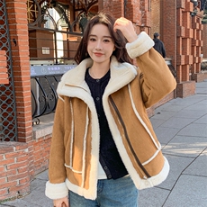 现货24冬装新款加厚超保暖皮毛一体外套P185K288，女装皮草，慧峰