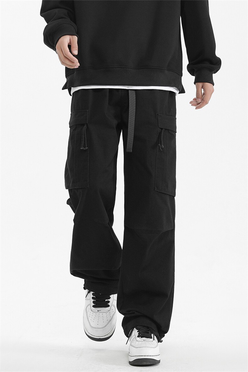 港风潮牌工装裤男纯棉高品质宽松褶皱阔腿裤G806P55限79,男装工装外套,星座914-1