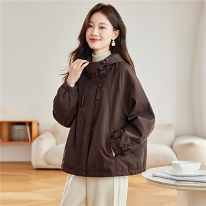 现货2025冬装新款加绒加厚休闲精品女装棉衣棉服派克服图片