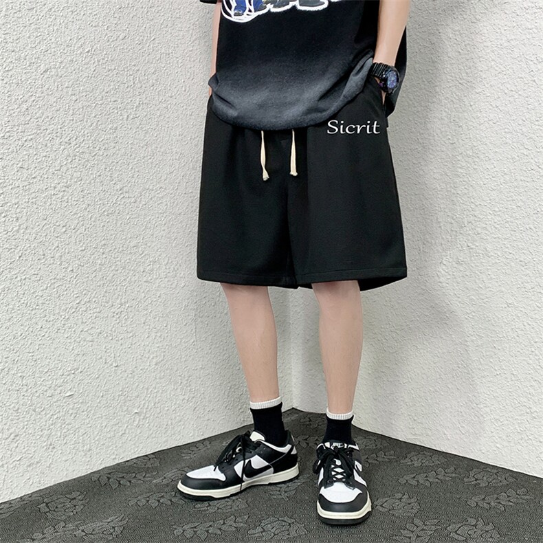 HD74098-P22华夫格短裤男大码宽松五分裤男直筒中裤,男装休闲裤,电商A040