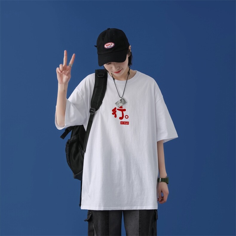 T2285P25中性模特潮21夏季新款潮流男士短袖T恤宽松半袖体恤衫,男装T恤,星座510A-1