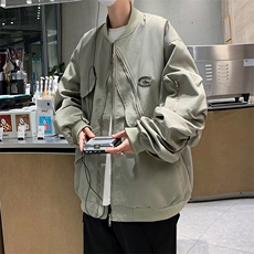 美式街头设计感冲锋衣外套男女春秋潮牌ins宽松情侣夹克CH01-P65，男装夹克，星座1008