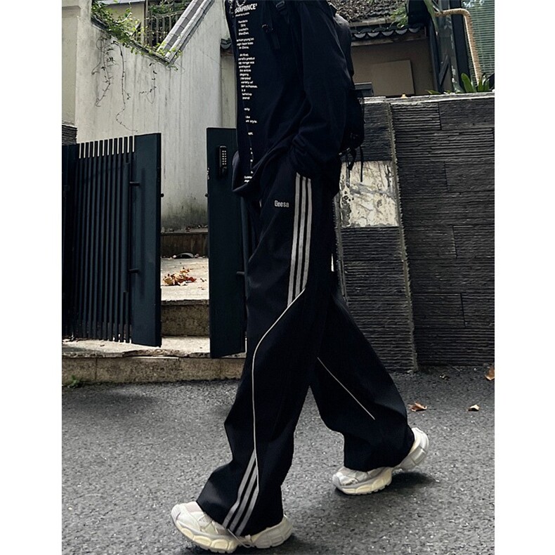 户外机能冲锋裤男秋冬季条纹工装裤宽松直筒休闲长裤K521,男装休闲裤,星座1116A（原606A-3）