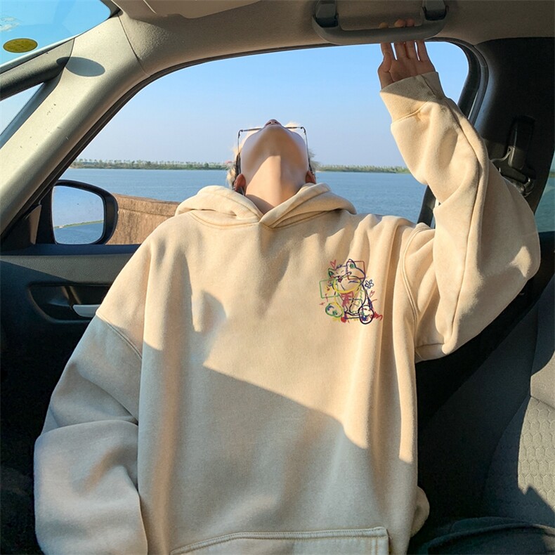 美式潮牌重磅水洗做旧连帽卫衣力推大码男XZ517A-2-Y7741-P68,男装卫衣,星座517A-2