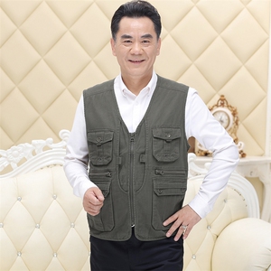 BGW-25春季男士爸爸装户外内加棉休闲纯棉马甲修身潮流帅气P82图片