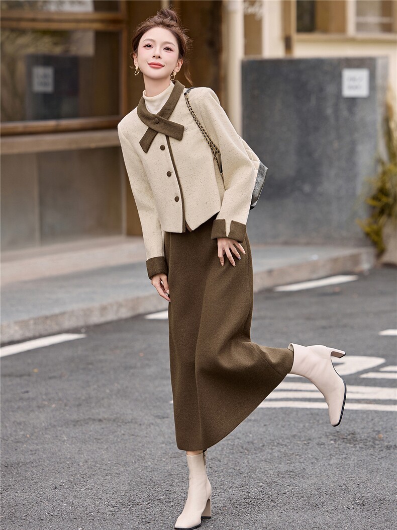 小香加棉加厚套装女2025秋冬新款超好看气质MY高端外套半裙两件套,女装套装/套裙,奕薇雅