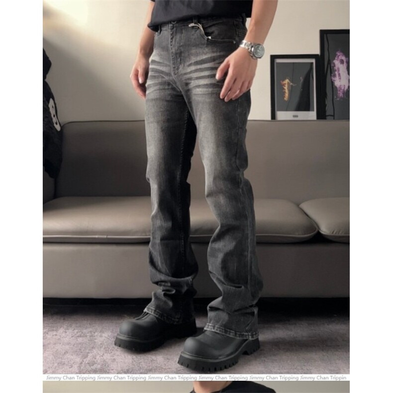美式潮流弹力显高cleanfit微喇纱线水波纹洗水牛仔裤LT17566-P47,男装牛仔裤,星座1008