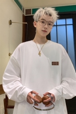 港风纯棉260克高街抖音直播得物品质长袖T恤打底衫T4252P28，男装T恤，电商C408(原B339-1)