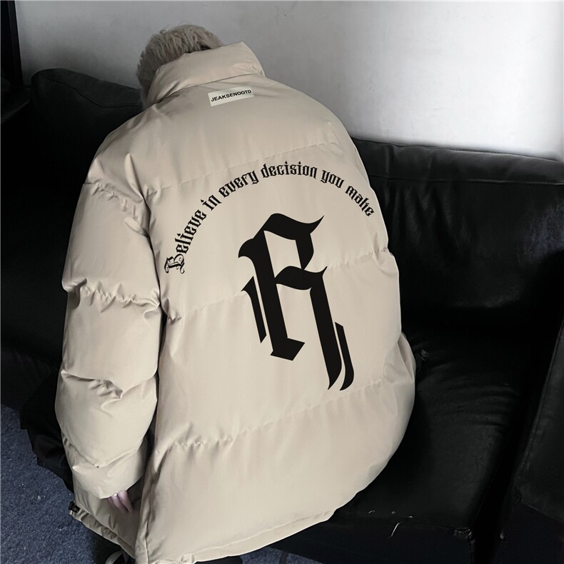 抖音品质美式潮流字母印花高街INS宽松棉服JK23544特批65控108,男装棉衣,星座605(原A050)