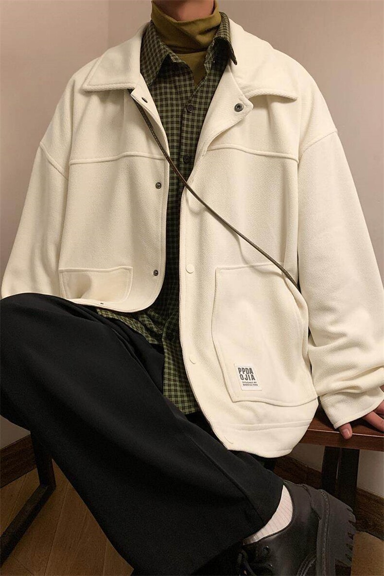 美式复古工装夹克外套男春秋季青少年高级感翻领棉衣服,男装夹克,电商A001-1