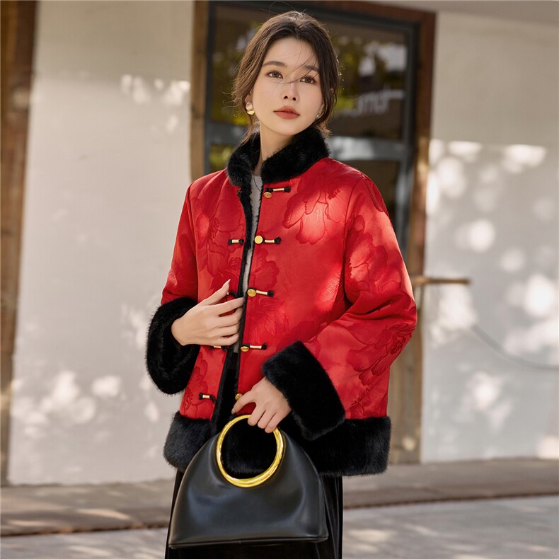 现货，两面穿新中式棉衣女,女装棉衣/棉服,利佳可人