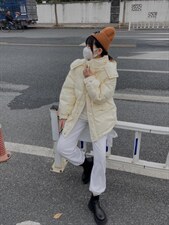 韩版收腰羽绒服，女装羽绒服，玩美