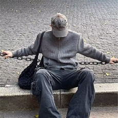 有货DMY61-批65翻领拉链纯色毛衣外套男冬季新款开衫，男装针织衫/毛衣，星座603-2