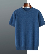 2025年秋季青春流行青春流行宽松型圆领短袖，男装T恤，羿纯羊绒