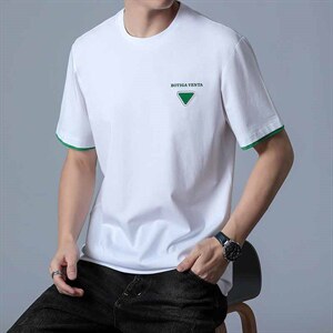 简约时尚印花短袖T恤男薄款夏装新款中青年男士休闲百搭纯色体恤，男装T恤，电商B212（原钱塘6029）