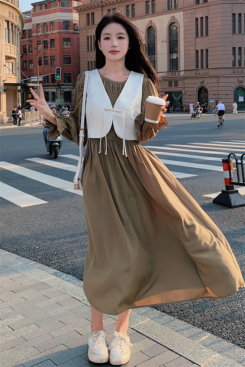 新中式国风连衣裙女春秋2025新款流行套装裙气质高级感盘扣复古图片