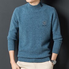 2023冬装厚纯羊毛毛衣男中青年圆领针织衫爸爸装上衣ZSZ5506-P200图片
