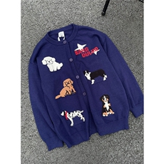 （数据款）美式趣味小狗提花开衫针织毛衣外套1015-M297-P85，男装针织衫/毛衣，四季星座1015