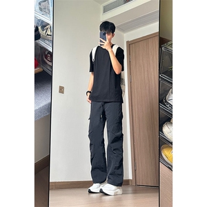 特批30 夏季美式阔腿简约款直筒长裤锦纶图片