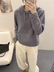 2025年秋季时尚百搭休闲通勤连帽套衫，女装针织衫/毛衣，忠诺羊绒