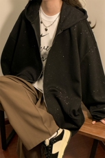中性风重磅320克华棉满天星情侣连帽开衫卫衣男KS77864特P68控108，男装卫衣，星座226-1