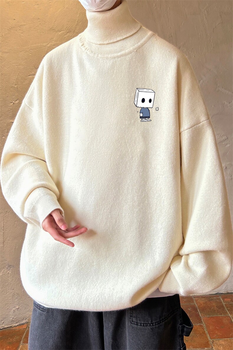 8XL高领毛衣男大码胖子堆堆领打底羊毛衫GM45400-P45加绒款-P65,男装T恤,电商A040