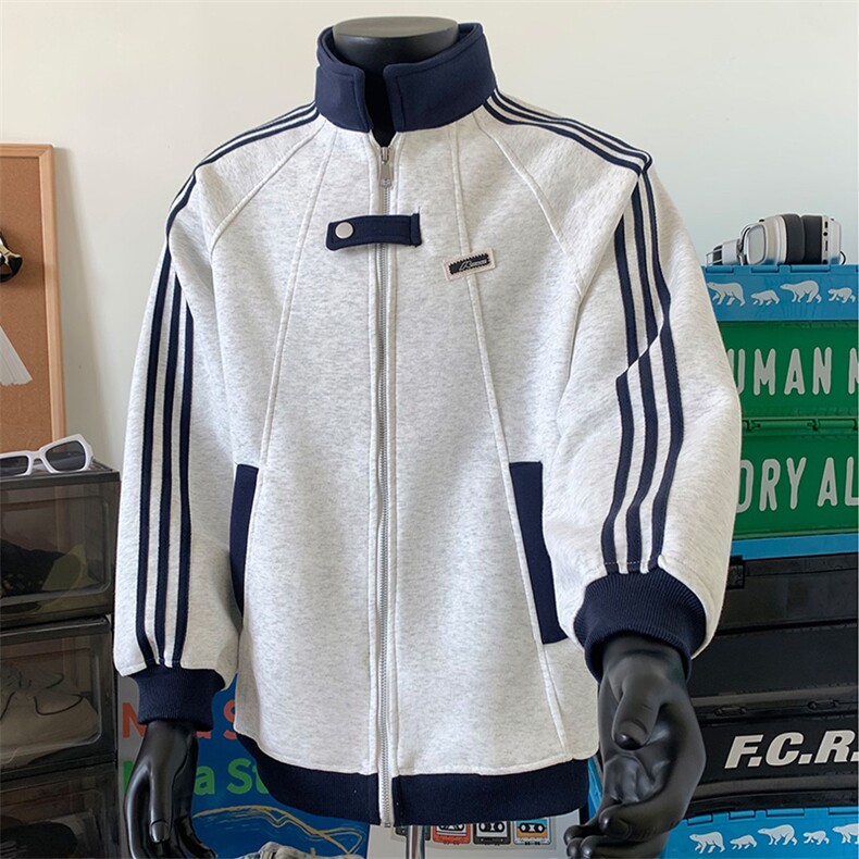 加绒加厚-高品质-拼接条纹设计感外套男cp122jr-特p55,女装短外套,电商B371
