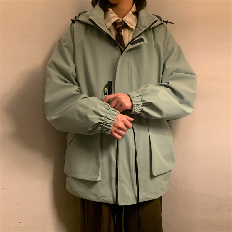 新款连帽冲锋衣夹克男港风潮流宽松休闲外套JK2306-P68,男装夹克,星座717