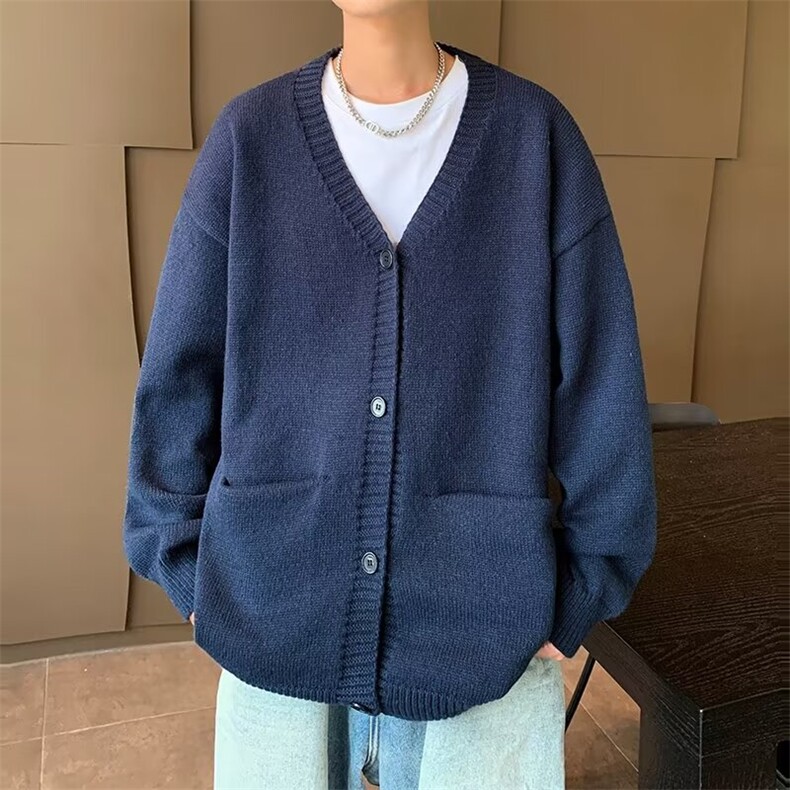 V领开衫毛衣秋冬新款情侣男士针织衫潮流慵懒风线衣外套MZ832-P52,男装针织衫/毛衣,星座412-3