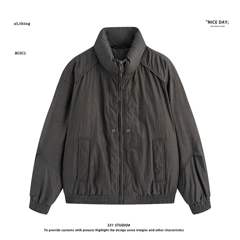 平铺~新标90白鸭绒2025冬季美式立领羽绒服外套E119/P258,男装羽绒服,电商B331