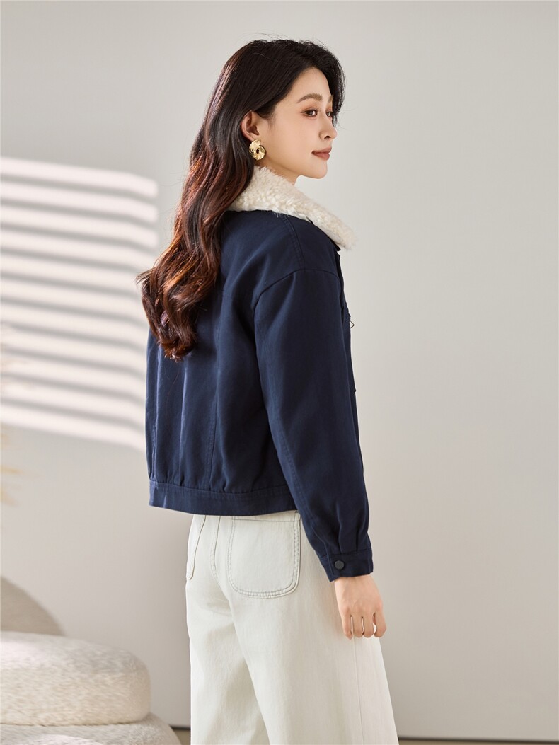 2025秋冬装新款加绒加厚短款外套,女装棉衣/棉服,梦芯尔