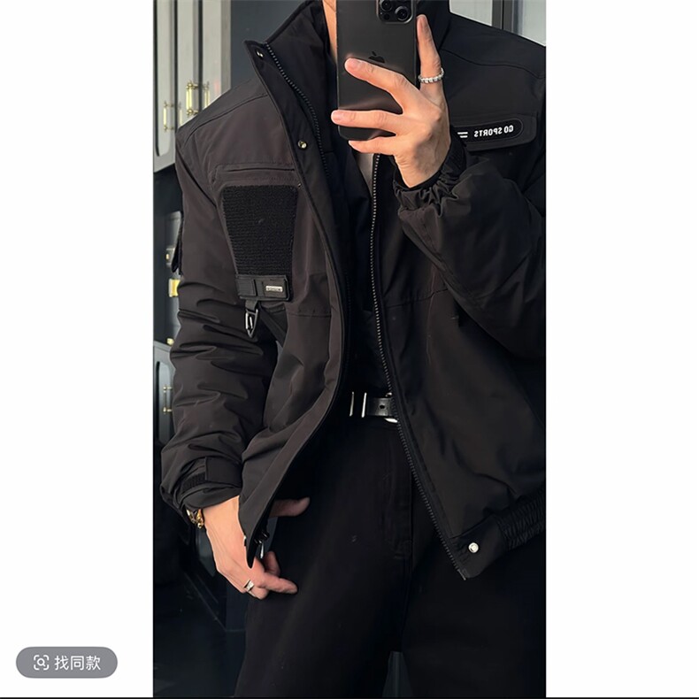 抖音冬季新款工装骑兵服拉链立领棉服男潮M218-P128 (网图）图片