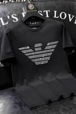 22夏季套头短袖燙钻潮休闲圆领T恤亮片大码简欧QT4066-1-A901-P40,男装T恤,电商A227B（原钱塘4066-1）