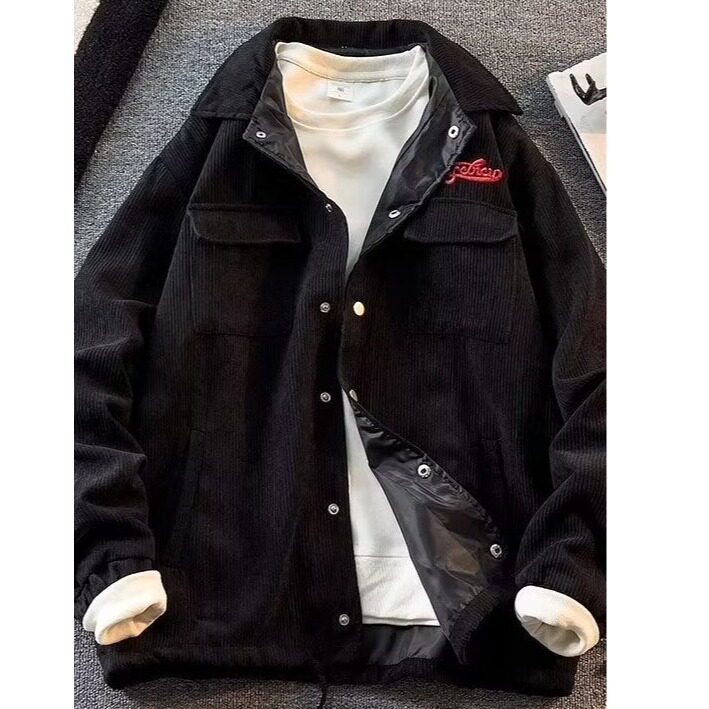高级感灯芯绒外套男潮牌痞帅宽松百搭休闲工装夹克男士春秋季上衣，男装夹克，星座1210-1